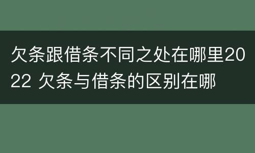 欠条跟借条不同之处在哪里2022 欠条与借条的区别在哪