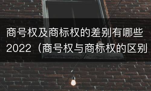 商号权及商标权的差别有哪些2022（商号权与商标权的区别）