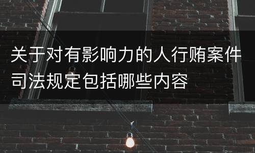 关于对有影响力的人行贿案件司法规定包括哪些内容