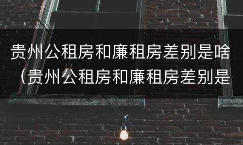 贵州公租房和廉租房差别是啥（贵州公租房和廉租房差别是啥意思）