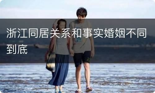 浙江同居关系和事实婚姻不同到底