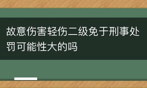 故意伤害轻伤二级免于刑事处罚可能性大的吗