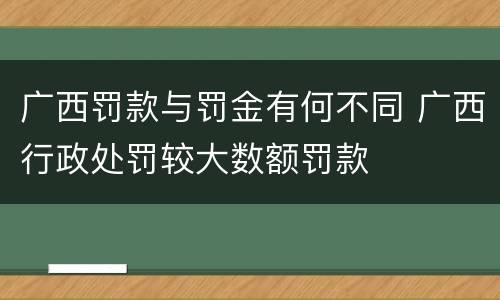 广西罚款与罚金有何不同 广西行政处罚较大数额罚款