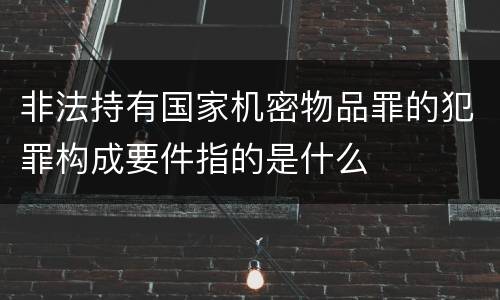 非法持有国家机密物品罪的犯罪构成要件指的是什么