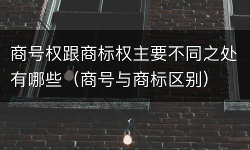 商号权跟商标权主要不同之处有哪些（商号与商标区别）