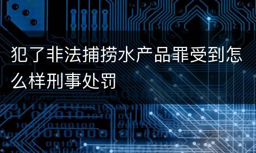 犯了非法捕捞水产品罪受到怎么样刑事处罚