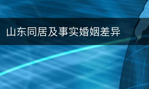 山东同居及事实婚姻差异