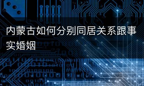 内蒙古如何分别同居关系跟事实婚姻