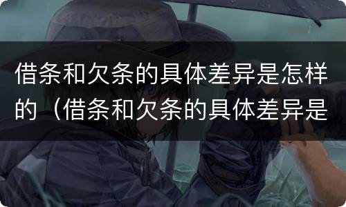 借条和欠条的具体差异是怎样的（借条和欠条的具体差异是怎样的呢）