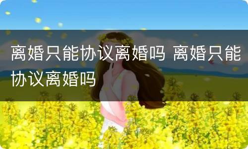 离婚只能协议离婚吗 离婚只能协议离婚吗