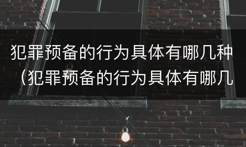 犯罪预备的行为具体有哪几种（犯罪预备的行为具体有哪几种形式）