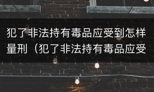 犯了非法持有毒品应受到怎样量刑（犯了非法持有毒品应受到怎样量刑的影响）