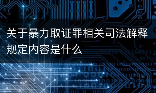 关于暴力取证罪相关司法解释规定内容是什么