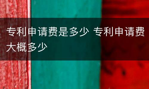 专利申请费是多少 专利申请费大概多少