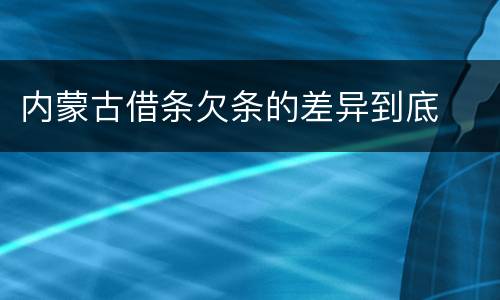 内蒙古借条欠条的差异到底