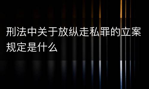 刑法中关于放纵走私罪的立案规定是什么