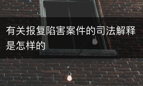 有关报复陷害案件的司法解释是怎样的