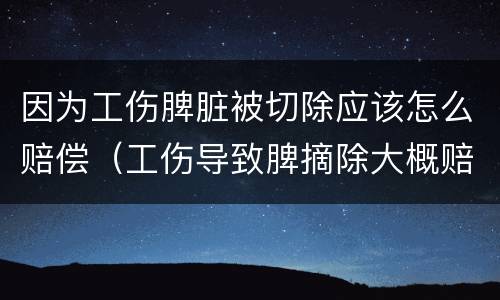 因为工伤脾脏被切除应该怎么赔偿（工伤导致脾摘除大概赔付多少钱）