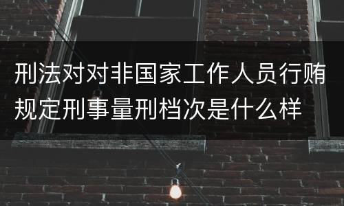 刑法对对非国家工作人员行贿规定刑事量刑档次是什么样