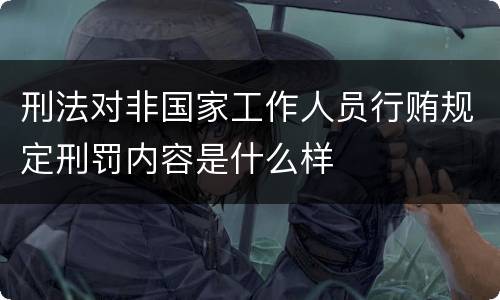 刑法对非国家工作人员行贿规定刑罚内容是什么样