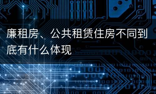 廉租房、公共租赁住房不同到底有什么体现