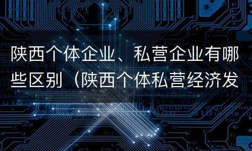 陕西个体企业、私营企业有哪些区别（陕西个体私营经济发展综合服务平台）