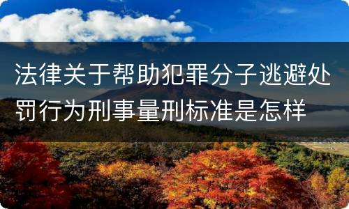 法律关于帮助犯罪分子逃避处罚行为刑事量刑标准是怎样