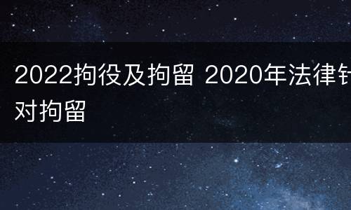 2022拘役及拘留 2020年法律针对拘留