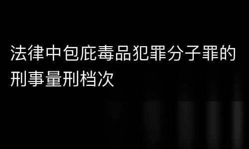 法律中包庇毒品犯罪分子罪的刑事量刑档次