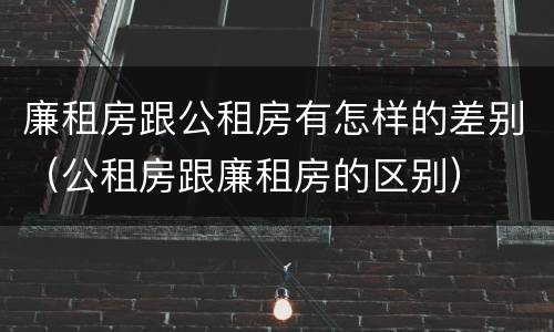 廉租房跟公租房有怎样的差别（公租房跟廉租房的区别）