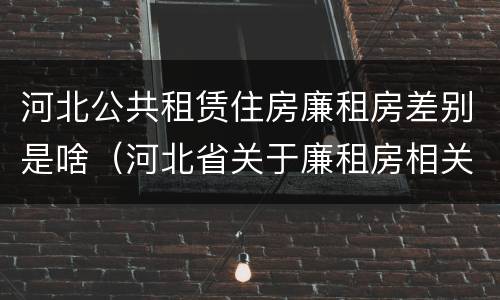 河北公共租赁住房廉租房差别是啥（河北省关于廉租房相关规定）