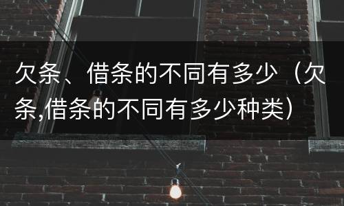 欠条、借条的不同有多少（欠条,借条的不同有多少种类）