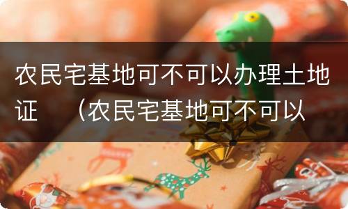 农民宅基地可不可以办理土地证	（农民宅基地可不可以办理土地证呢）