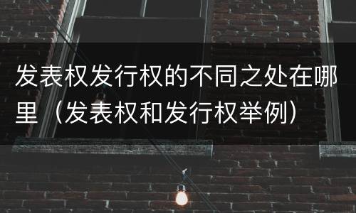 发表权发行权的不同之处在哪里（发表权和发行权举例）