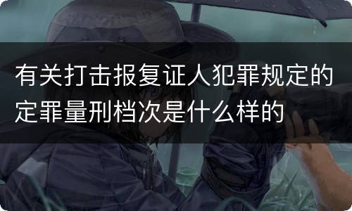 有关打击报复证人犯罪规定的定罪量刑档次是什么样的