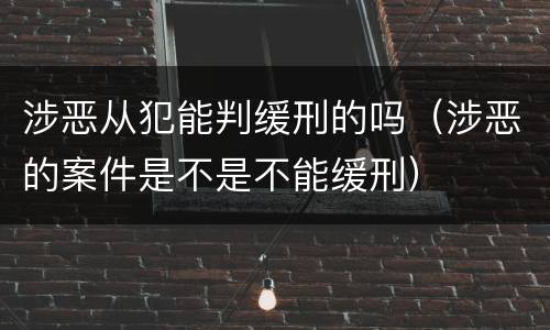 涉恶从犯能判缓刑的吗（涉恶的案件是不是不能缓刑）