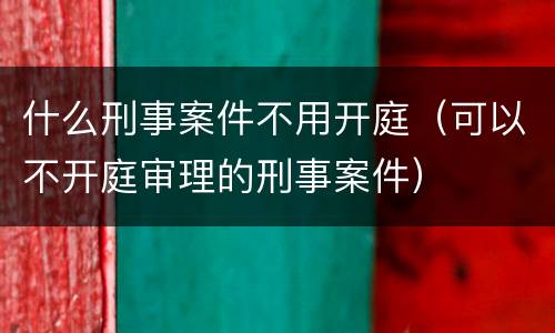 什么刑事案件不用开庭（可以不开庭审理的刑事案件）