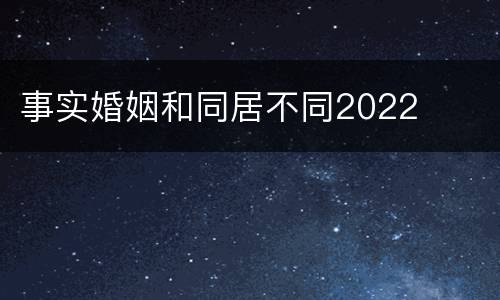 事实婚姻和同居不同2022