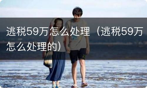 逃税59万怎么处理（逃税59万怎么处理的）