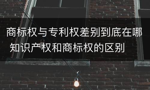 商标权与专利权差别到底在哪 知识产权和商标权的区别