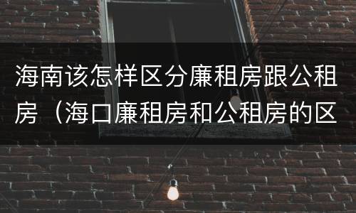 海南该怎样区分廉租房跟公租房（海口廉租房和公租房的区别）