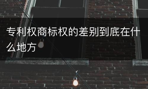 专利权商标权的差别到底在什么地方