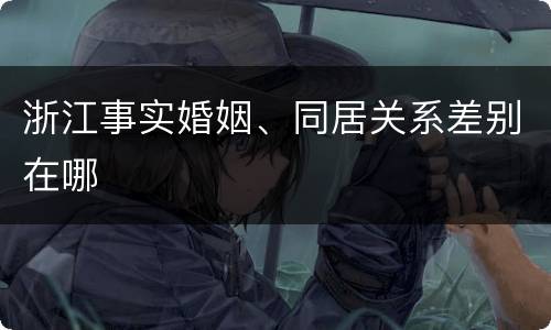 浙江事实婚姻、同居关系差别在哪