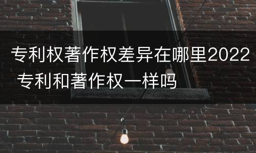 专利权著作权差异在哪里2022 专利和著作权一样吗