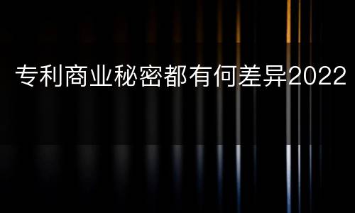 专利商业秘密都有何差异2022