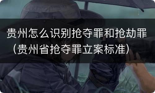 贵州怎么识别抢夺罪和抢劫罪（贵州省抢夺罪立案标准）