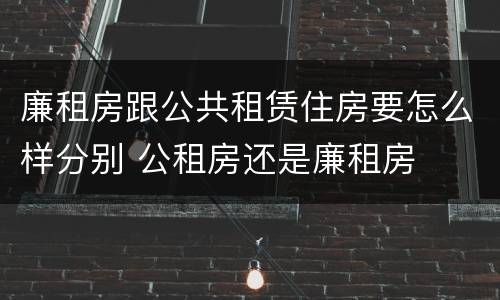 廉租房跟公共租赁住房要怎么样分别 公租房还是廉租房