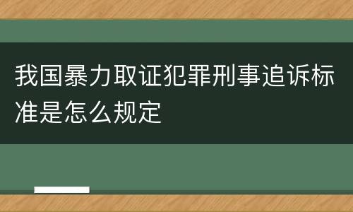 我国暴力取证犯罪刑事追诉标准是怎么规定