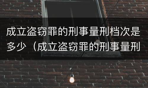 成立盗窃罪的刑事量刑档次是多少（成立盗窃罪的刑事量刑档次是多少年）