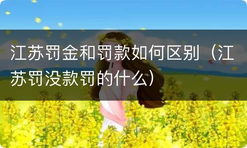 江苏罚金和罚款如何区别（江苏罚没款罚的什么）